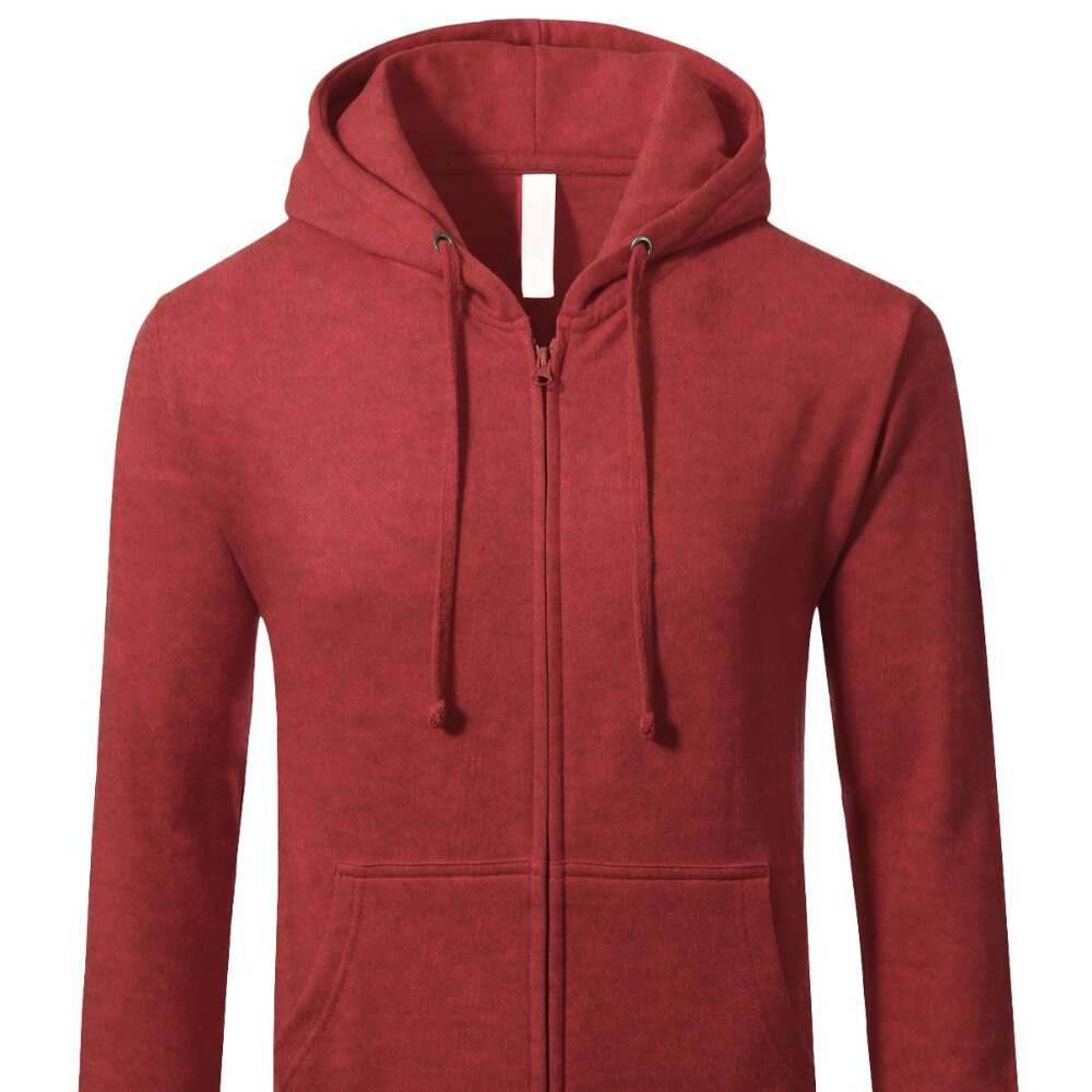Men's Premium Heavyweight Zip Up Hoodie Sweater HBurgundy